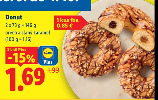 Donut s orechovým a slaným karamelom