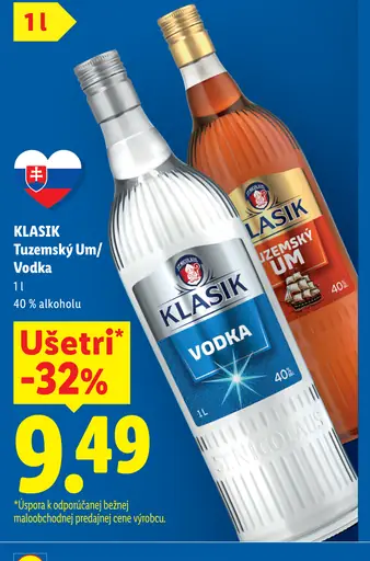Klasik tuzemský um a vodka