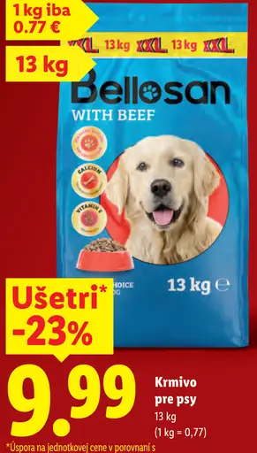 Bellosan s hovädzím mäsom krmivo pre psy