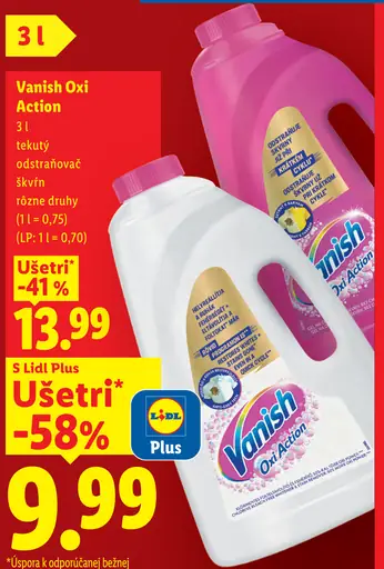 Vanish Oxi Action tekutý odstraňovač škvŕn, rôzne druhy – Lidl Plus