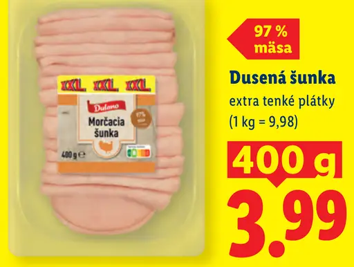 Dulano dusená šunka extra tenké plátky