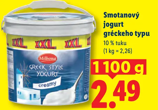 Milbona grécky jogurt typu Greek Style Yogurt creamy