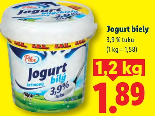 Pilos biely jogurt krémový 3,9 %