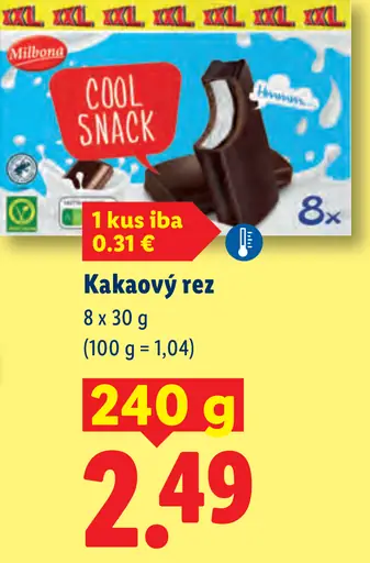 Milbona kakaový rez