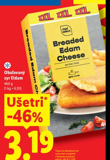 Chef Select Obalovaný syr Eidam
