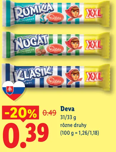 Deva Nugát čokoládová tyčinka