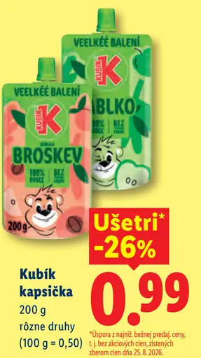 Kubík kapsička rôzne druhy