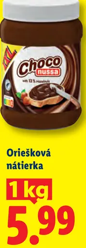 Choco Nussa orešková nátierka
