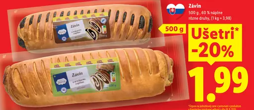 Závin s náplňou rôzne druhy