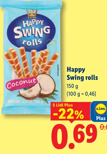 Happy Swing rolls kokosové