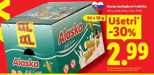 Alaska bezlepkové trubičky