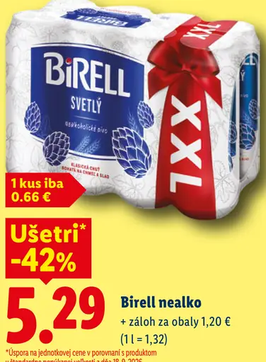 Birell Svetlý nealkoholické pivo plechovka