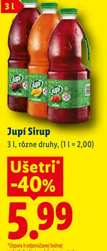 Jupí sirup rôzne druhy