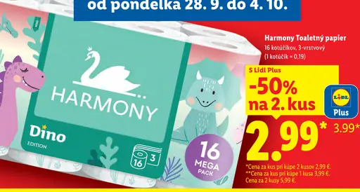 Harmony Toaletný papier Dino edition