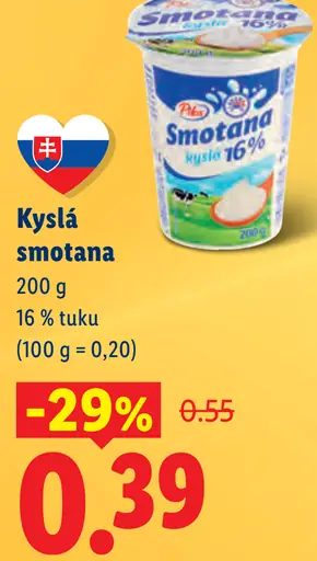 Pilos kyslá smotana 16 % tuku