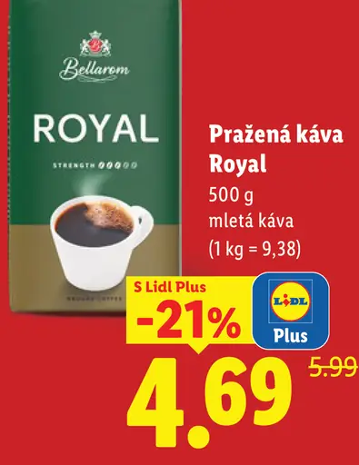 Bellarom Royal mletá pražená káva