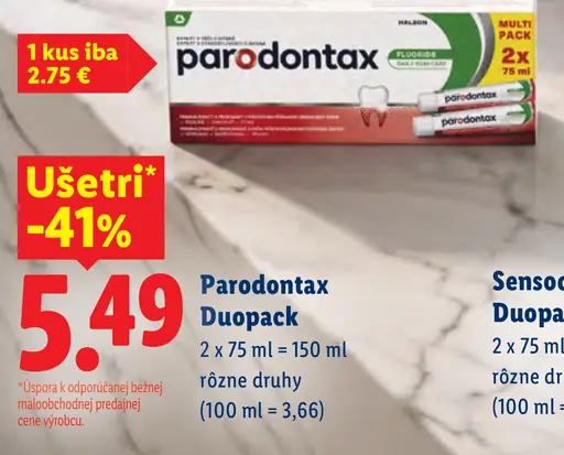 Parodontax Duopack – rôzne druhy