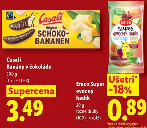 Emco super ovocný hadík rôzne druhy