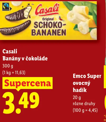 Casali Banány v čokoláde