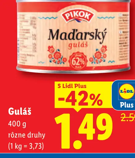 Guláš, rôzne druhy