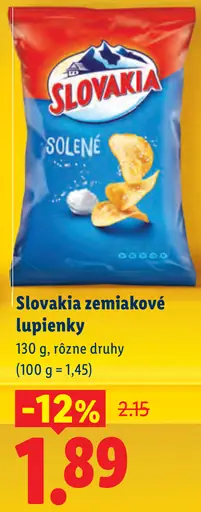 Slovakia zemiakové lupienky solené