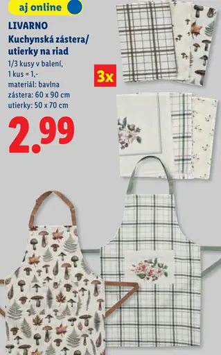 LIVARNO kuchynská zástera