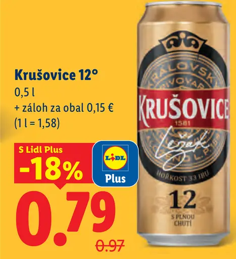 Krušovice 12° plechovka
