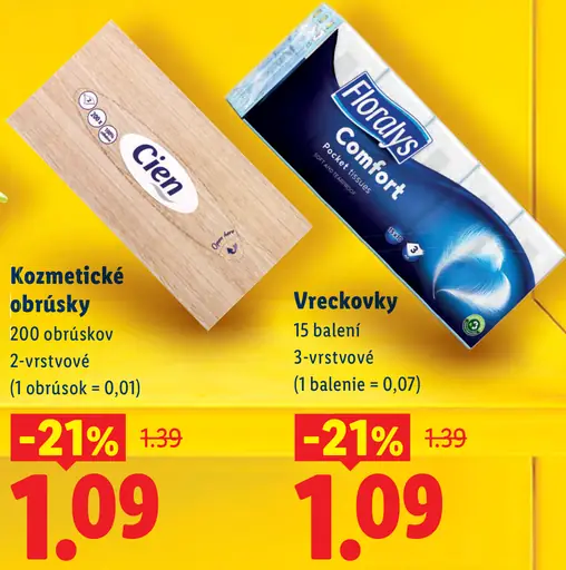 Cien kozmetické obrúsky