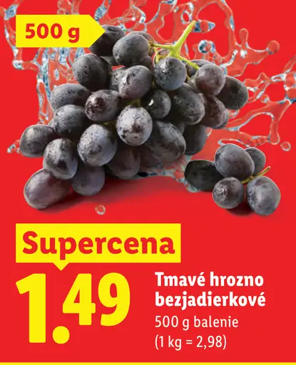 Tmavé bezjadierkové hrozno