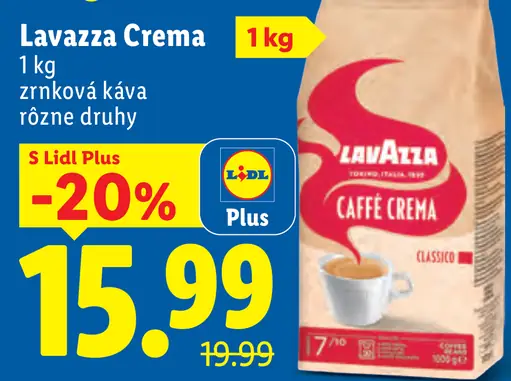 Lavazza Crema zrnková káva