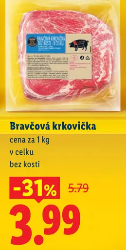 Bravčová krkovička bez kosti v celku