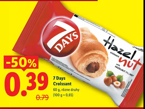 7 Days Croissant s lieskovoorieškovou náplňou