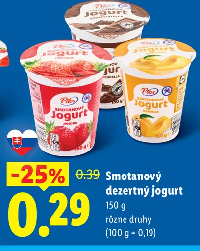 Pilos smotanový jogurt dezertný