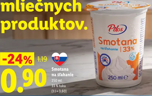 Pilos smotana na šľahanie 30 %