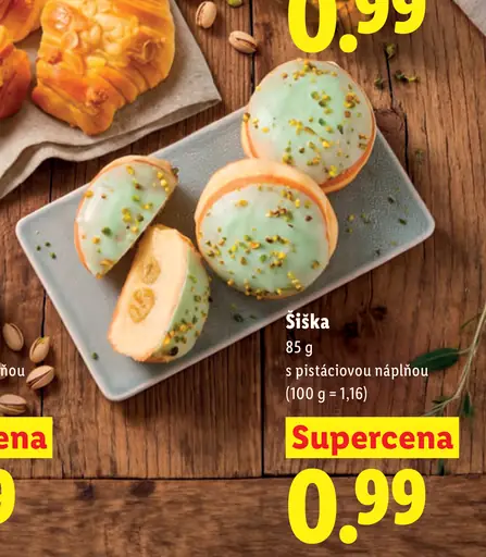 Šiška s pistáciovou náplňou
