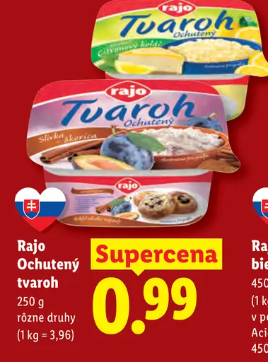 Rajo ochutený tvaroh rôzne druhy