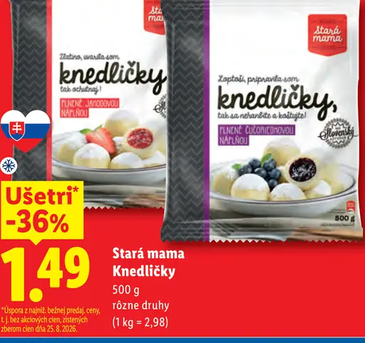 Stará mama knedličky, rôzne druhy