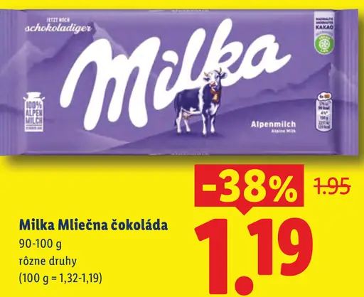 Milka Mliečna čokoláda