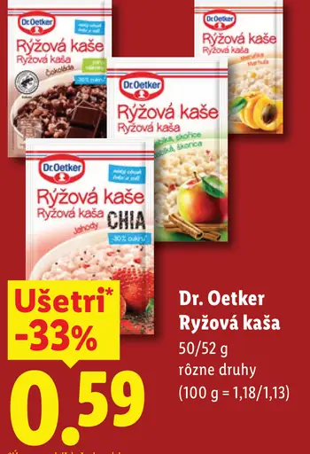 Dr. Oetker ryžová kaša rôzne druhy