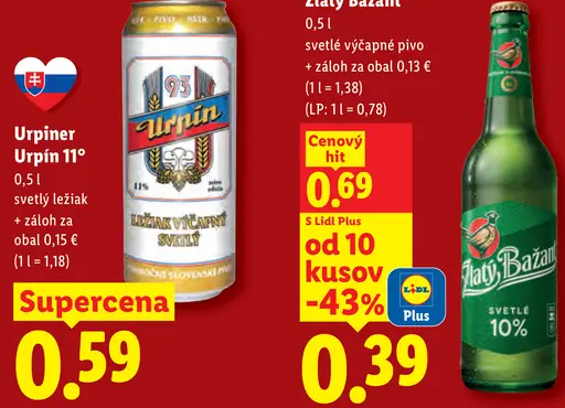Urpiner Urpín 11° plechovka