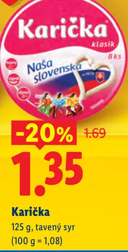 Karička Naša Slovenská tavený syr