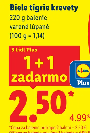 Biele tigre krevety varené