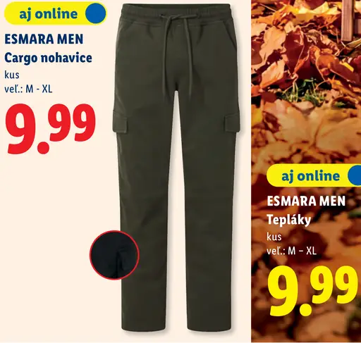 Esmara Men pánske cargo nohavice