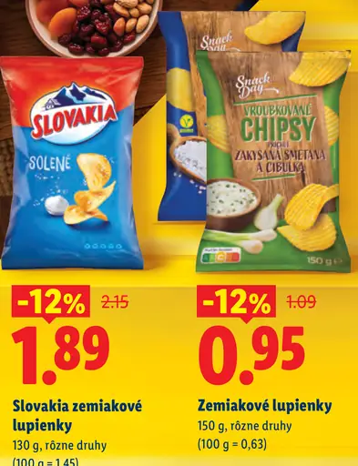 Slovakia zemiakové lupienky solené