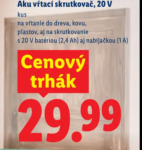 Parkside Aku vŕtací skrutkovač 20 V
