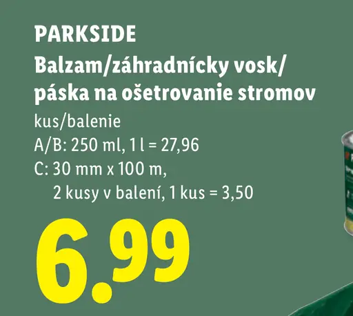 Parkside balzam na ošetrovanie stromov