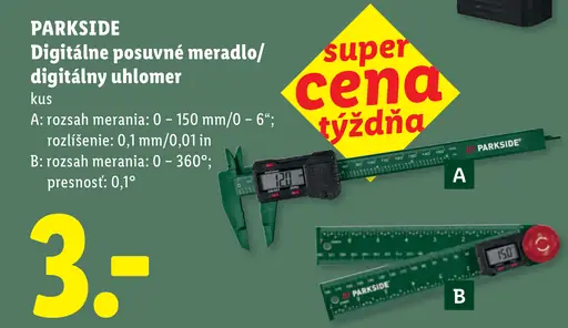 Parkside digitálne posuvné meradlo, variant A