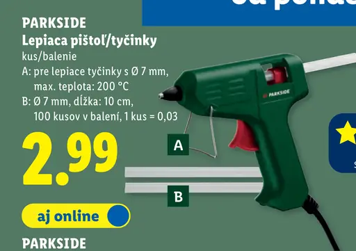 Parkside lepiace tyčinky Ø 7 mm, dĺžka 10 cm