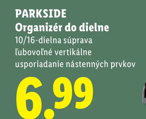 Parkside Organizér do dielne, 10–16-dielna súprava