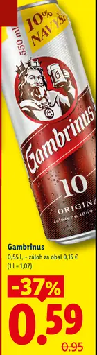 Gambrinus plechovka